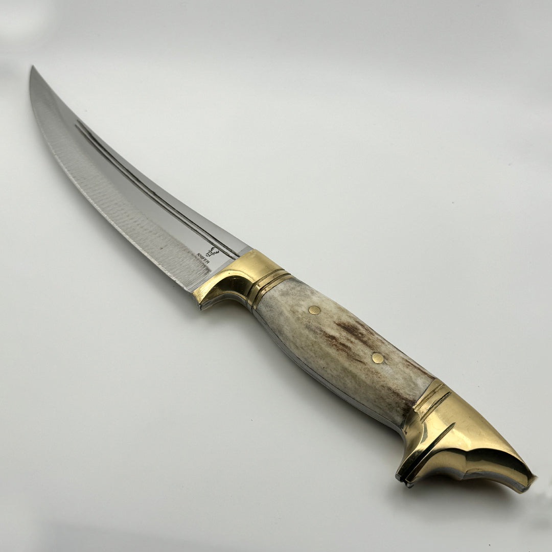 Canadian Buckhorn Dad Wolf Head Hunting Knife